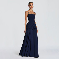 Square Neck Ruched Maxi Dress GYME-K6D03510A