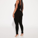 Solid Color Sleeveless Yoga Tight Jumpsuit GPBY-14472