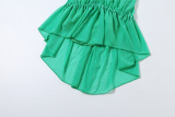 Solid Color V Neck Sleeveless Backless Mini Dress GYME-K6D00187A