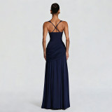 Square Neck Ruched Maxi Dress GYME-K6D03510A