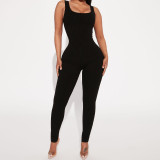 Solid Color Sleeveless Yoga Tight Jumpsuit GPBY-14472
