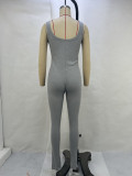 Solid Color Sleeveless Yoga Tight Jumpsuit GPBY-14472
