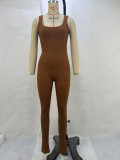 Solid Color Sleeveless Yoga Tight Jumpsuit GPBY-14472
