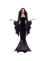 Velour Bat Sleeve Slim Fishtail Dress GYEF-XG091-A2