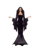 Velour Bat Sleeve Slim Fishtail Dress GYEF-XG091-A2
