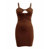 Hollow Out Backless Sling Mini Dress GYEF-XG169