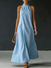 Off Shoulder Solid Color Maxi Dress GYWO-55075