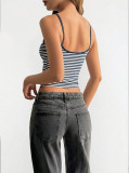 Stripe Print Sling Tank Top GYWO-2703