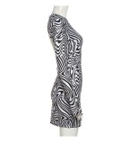 Long Sleeve Print Slim Mini Dress GYEF-GA312-001