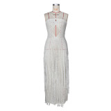Tassel Knits Sling Beach Maxi Dress ZSD-0347