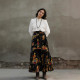 Floral Print High-waisted Tiered Long Skirts GWDS-260162