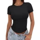 Plus Size Short Sleeve Solid Color T Shirt GYWO-55001