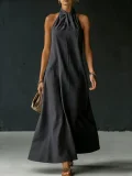 Off Shoulder Solid Color Maxi Dress GYWO-55075
