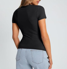 Plus Size Short Sleeve Solid Color T Shirt GYWO-55001