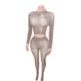Pre Order: About 7 work days shipping Sexy Long Sleeve Pants Suit YUEM-202616