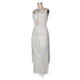 Tassel Knits Sling Beach Maxi Dress ZSD-0347