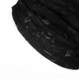 Lace Backless See Through Top Seventh Pants Suit MXBF-J26ST073