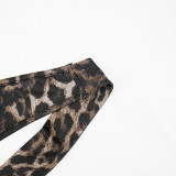 Leopard Print Backless Sleeveless Seventh Jumpsuit MXBF-J26JP064