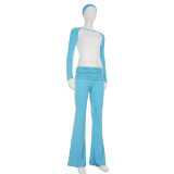 Contrast Color Long Sleeve Pants Three Piece Set GYWO-9910