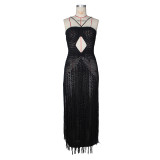 Tassel Knits Sling Beach Maxi Dress ZSD-0347