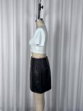 PU Leather High Waist Skirt GWDS-260148