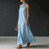 Off Shoulder Solid Color Maxi Dress GYWO-55075