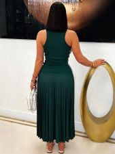 Solid Color Sleeveless Knits Maxi Dress ZSD-0780