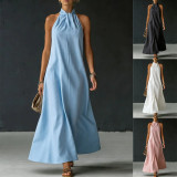 Off Shoulder Solid Color Maxi Dress GYWO-55075