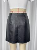 PU Leather High Waist Skirt GWDS-260148