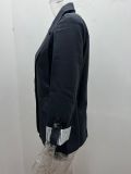 Plus Size Solid Color Casual Blazer Coats GYWO-9907