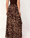 Leopard Print Big Swing Long Skirts GFMA-TE2670