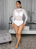 Long Sleeve Mesh See Through Bodysuit(Without Underwear) BMF-843