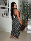 Casual Polka Dots Print Wide Leg Pants YMEF-59065