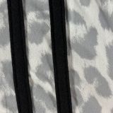Short Sleeve Print Top Sport Two Piece Shorts Set FOSF-8826