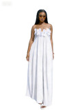 3D Floral Sleeveless Loose Sling Maxi Dress GCYF-2609