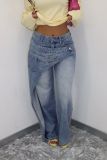 Fashion Irregular Patchwork Straight Jeans GYLN-0010