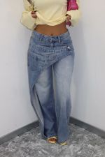 Fashion Irregular Patchwork Straight Jeans GYLN-0010