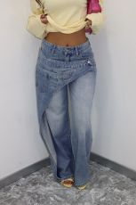Fashion Irregular Patchwork Straight Jeans GYLN-0010