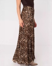 Leopard Print Big Swing Long Skirts GFMA-TE2670