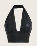 Halterneck Tank Tops+Split Skirts 2 Piece Set GFMA-TE2668