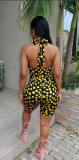 Polka Dots Print Deep V Neck Backless Romper CM-60411