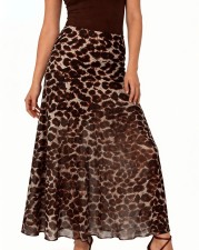 Leopard Print Big Swing Long Skirts GFMA-TE2670