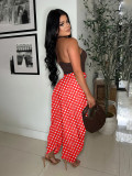 Casual Polka Dots Print Wide Leg Pants YMEF-59065