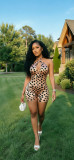 Polka Dots Print Deep V Neck Backless Romper CM-60411