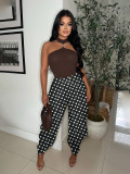 Casual Polka Dots Print Wide Leg Pants YMEF-59065
