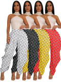 Casual Polka Dots Print Wide Leg Pants YMEF-59065