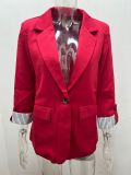 Plus Size Solid Color Casual Blazer Coats GYWO-9907