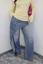 Fashion Irregular Patchwork Straight Jeans GYLN-0010