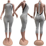 Polka Dots Print Sleeveless Patchwork Jumpsuit TK-6352