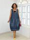 Plus Size Loose Sleeveless Hooded Denim Dress GYLN-7162